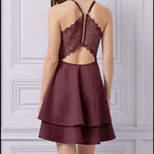 XS sparkly burgundy short dress with racer back. Perfect for prom or parties!